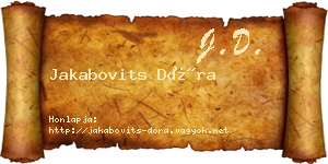 Jakabovits Dóra névjegykártya